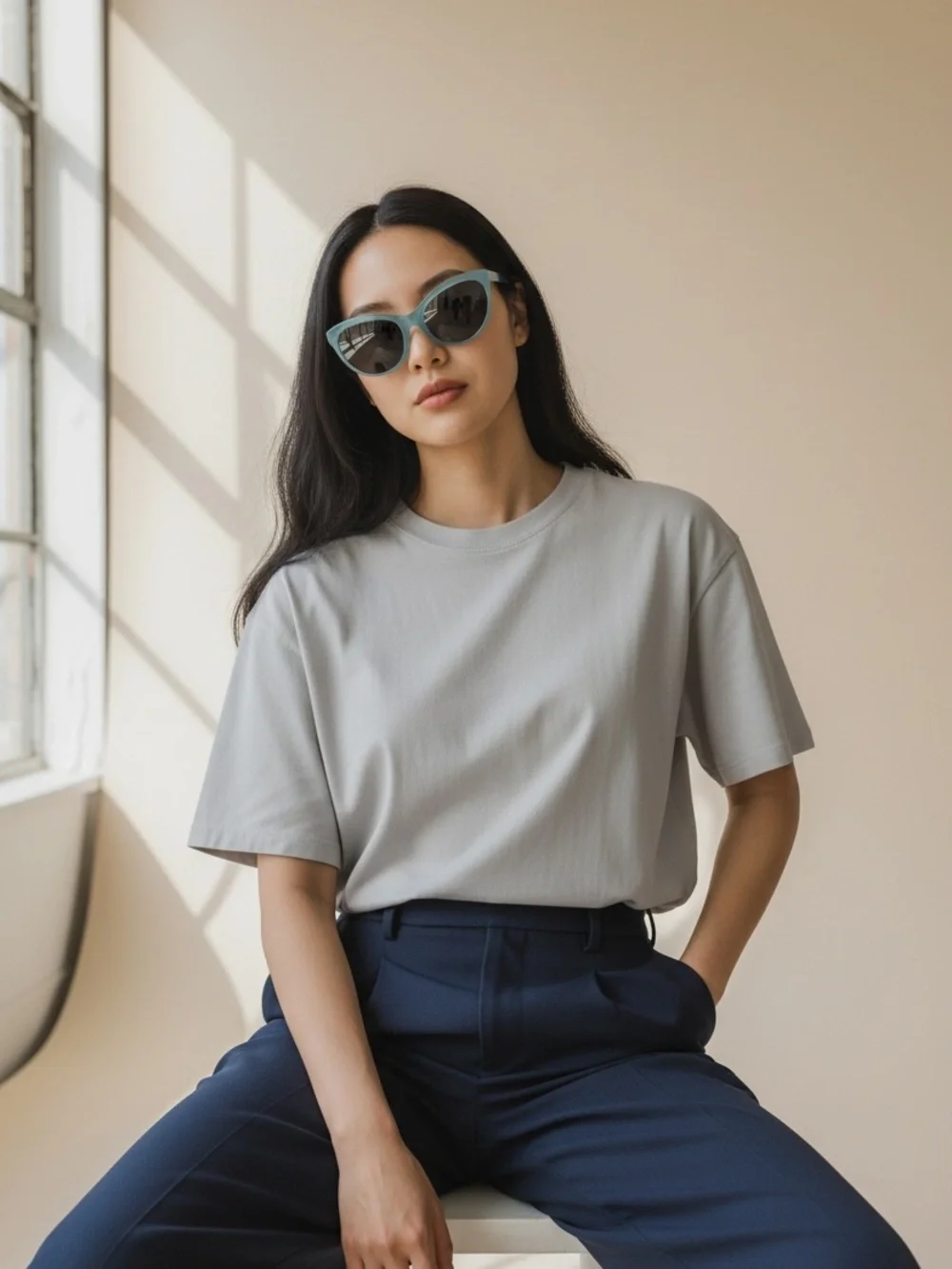 Tory Burch Light Blue Cat Eye Sunglasses